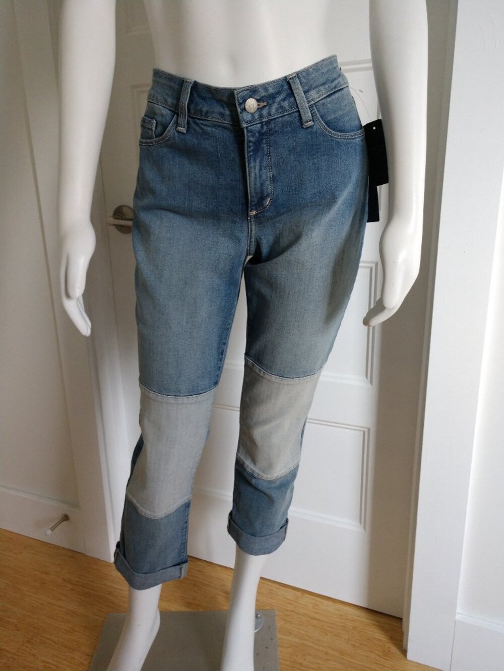 NEW w/ Tags Women's NYDJ Skinny Light Wash Patchwork Jeans Capris Pants Size 6